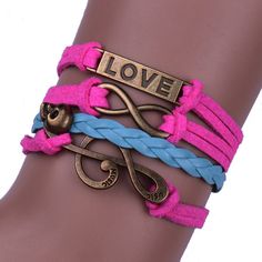 Skull Love 8 Woven Bracelet Adjustable Alloy Bracelets For Festival, Pink Band Jewelry Gift, Adjustable Pink Alloy Jewelry, Pink Band Jewelry For Gifts, Bohemian Jewelry For Friendship On Valentine's Day, Male Necklace, Skull Love, Infinity Charm Bracelet, Bracelet Photo