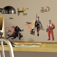 the star wars wall decals are on display