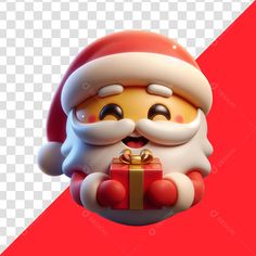 an animated santa claus holding a gift box