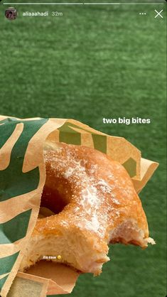 a donut with two big bites taken out of it