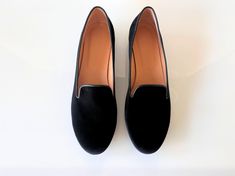 ❣ PRODUCT DESCRIPTION Women's elegant and basic black loafers are highly comfy, feather-light, fashionable, and functional. These exquisite velvet shoes are handcrafted in Greece from a piece of magnificent black velvet fabric with accents in black leather and a rounded toe. The supple leather lining embraces your feet and instantly molds to them. Comfy flat slides in one of the season's hottest colors are a must-have for your wardrobe and will bring a pop of elegance to any outfit. Get these st Black Almond Toe Slip-ons For Galas, Black Flat Heel Loafers For Galas, Black Slip-ons With Rubber Sole For Galas, Black Closed Toe Slip-ons For Formal Occasions, Womens Black Dress Shoes, Black Tassel Loafers Slip-on Closed Toe, Black Slip-on Tassel Loafers With Leather Sole, Elegant Black Slip-on Tassel Loafers, Classic Black Slip-on Tassel Loafers