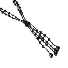 PRICES MAY VARY. ✔ PERFECT STATEMENT SIZE The knotted necklace is 21.65 inches (55 cm) in length and weighs 57 grams ✔ INSPIRED BY VINTAGE DESIGNS This gorgeous necklace brings to life the luxurious jewelry looks of the 1920s ✔ SOPHISTICATED SPARKLE The large charcoal black rhinestone crystals reflect the light gorgeously for a dazzling effect ✔ GO-WITH-EVERYTHING COLOR The petite acrylic charcoal beads enhance the beauty of the crystals and allow this piece to mix and match with everything ✔ SU Woman Necklace, Urban Jewelry, Luxurious Jewelry, Vintage Style Necklace, Antique Jewellery Designs, Knotted Necklace, Jewelry Knots, Chic Necklace, Vintage Style Jewellery