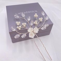 Wedding Hair Pin, Crystal Hair Pins, Ivory Flowers, Wedding Hair Pins, Crystal Hair, Hair Pin, Wedding Looks, Wedding Hair Accessories