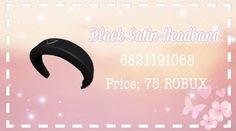 an advertisement for black satin headbands on a pink background with flowers and butterflies