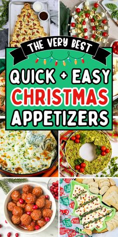 Quick and easy Christmas appetizers for a crowd, perfect for holiday parties and christmas potlucks, include hot and cold dips, finger foods, and christmas party snacks.