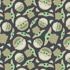 the baby yoda pattern is shown in grey and green