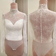 Bodysuit Under Wedding Dress, Bodysuit For Wedding Dress, Luxury Lace Wedding Bottoms, Wedding Bodysuit And Skirt, Elegant Fitted Wedding Dress With Delicate Lace, Luxury Elegant Bodysuit With Lace Closure, Elegant Fitted Bodysuit With Back Opening, Fitted Lace Bodice Bodysuit For Party, Fitted Lace Work Wedding Dress