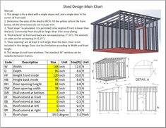 shed plans with measurements for the roof and side walls