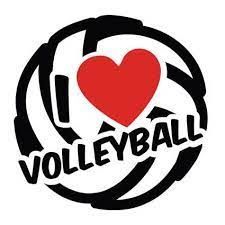 i love volleyball sticker on a white background