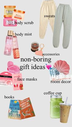 the contents of a woman's gift guide