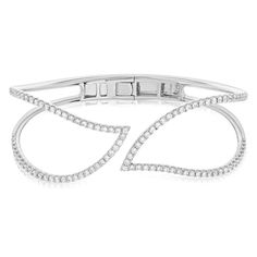 14K white gold diamond kick cuff bracelet from the Reis-Nichols Collection. The bracelet features 104 round brilliant cut diamonds weighing 1.71 ctw. Style Gift, Round Brilliant Cut Diamond, Brilliant Cut Diamond, White Gold Diamonds, Round Brilliant, Cuff Bracelet, Diamond Jewelry, Gold Diamond, Diamond Cuts