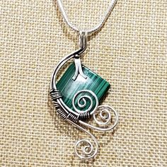 Gorgeous Handmade Unisex Malachite Gem Wire Wrapped 925 Pendant Necklace-X10167 The Item You See Is The Exact Piece You Will Receive-Excellent Quality & Design~ 100% Brand New-Unisex-Handmade-Natural Gemstone-Wire-Wrapped Designed Pendant-Unique-925 Sterling Silver Stamped Pendant Is 2.6", Thick, Solid Rope Chain Is 20", 3mm. Please See Photos For Shape/Curves/Condition/Colors/Style/Design Unique Green Sterling Silver Jewelry, Unique Green Sterling Silver Necklace, Handmade Green Sterling Silver Necklaces, Green Sterling Silver Wire Wrapped Jewelry, Silver Malachite Pendant Necklace, Handmade Green Sterling Silver Necklace, Green Wire Wrapped Sterling Silver Jewelry, Wire Wrapped Green Sterling Silver Jewelry, Silver Malachite Gemstone Necklace