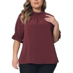 The elegant blouse for women is suitable for work, office, casual, vacation, going out, beach, dating, travel, holiday, home, school, park, outdoor, nightclub, party, daily wear Ladies Office Work T-Shirt easy to match with jeans, shorts, skirts, cardigan, etc. It is a good gift for your wife, girlfriend, mom, daughter, and friend. This mock neck top for women is Made of 97% Polyester, and 3% Spandex, breathable, and comfortable to wear in summer time Measurement (in inches) Size----------Should Elegant Non-stretch Solid Color Blouse, Versatile Solid Color Blouse For Office, Versatile Blouse For Office Wear, Versatile Solid Color Office Blouse, Casual Solid Blouse For Office Wear, Versatile Solid Color Blouse For Work, Summer Office Blouse With Stretch, Elegant Stretch Solid Color Blouse, Casual Office Blouse With Stretch