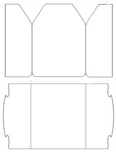 the template for an origami box with two sides and one side cut out