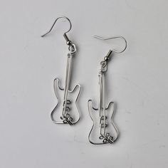 Wire Electric Guitar Earrings Dangling, Lightweight, Custom Jewelry Guitar Earrings, Earrings Dangling, Music Jewelry, Animal Earrings, Handmade Wire Jewelry, Funky Jewelry, Wire Earrings, Jewelry Inspo, Dream Jewelry