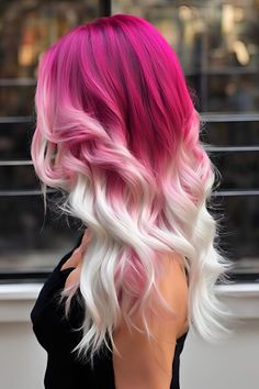 Cute Colorful Hair Ideas, Ombre Hair Inspiration, 3 Color Ombre Hair, Light Pink Hair Dye Ideas, Hair Ideas Blonde And Brown, Long Hair Dye Ideas Coloring, Short Hair Women Style Hairstyle Ideas, Colored Hair Pale Skin, Colorful Hair Dye Ideas For Blondes