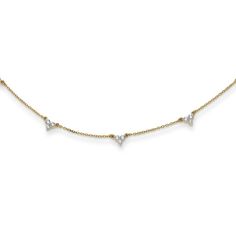 Embrace Timeless Elegance With This 14k Yellow Gold Necklace Adorned With 21 Round-Cut Diamonds. Perfectly Crafted To Radiate Brilliance, This Necklace Is A Stunning Accessory For Any Occasion, Combining Sophistication With A Touch Of Luxury. Material: 14k Yellow Gold Purity: 14k Finish: Polished Stone Type: Diamond Stone Quantity: 21 Stone Shape: Round Stone Size: 2.3 Mm Stone Clarity: I2 (A) Stone Weight: 0.05 Carats Each Stone Color: White Stone Creation Method: Natural Length Of Item: 18 Inc 14k Yellow Gold Necklace, 16 Inch Necklace, Elegant Pendant, Station Necklace, Rose Gold Metal, Anniversary Wedding, Fine Jewellery Necklace, Thanksgiving Christmas, Real Diamonds