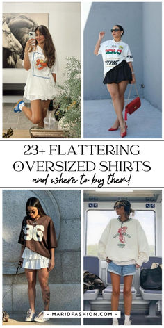 Dress Up Oversized Tshirt Outfit, Oversized Shirt With Shorts And Boots, Vintage Shirt Outfit Oversized, Oversized Sports Tshirt Outfit, How To Style A Large T Shirt, How To Style An Oversized Jersey, How To Style Oversized Shirt With Skirt, How To Wear An Oversized T Shirt, Ways To Style Oversized Shirt