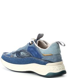 Kurt Geiger London Kensington Denim Patchwork Sneakers | Dillard's Denim Blue Sneakers With Rubber Sole, Urban Blue Denim Sneakers, Denim Blue High-top Sneakers, Luxury Men's Denim Sneakers, Patchwork Sneakers, Knee-length Blue Patchwork Denim Dress, Kurt Gieger Sandles, Denim And Pearls, London Kensington