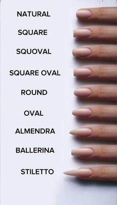 Natural Nail Shapes, Nail Shapes Square, Different Nail Shapes, Diy Acrylic Nails, One Color Nails, Nail Ring, Manicure Ideas, Ideas Nails, Acrylic Nails Coffin Short