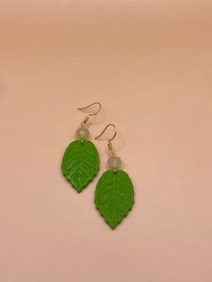 Handmade polymer clay leaf earrings, molded and cut. Clay Leaf Earrings, Polymer Clay Leaf, Clay Leaf, Etsy Earrings Dangle, Handmade Polymer Clay, Leaf Earrings, Jewelry Earrings Dangle, Dangle Drop Earrings, Polymer Clay