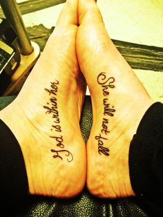 two people with matching tattoos on their feet that say, we are all in the same place