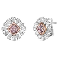 Emilio Jewelry, Harry Winston Jewelry, Pink Diamond Earrings, Jeweled Picture, Pink Diamond Ring, Pink Diamonds, Flower Stud Earrings, Flower Stud, Diamond Flower