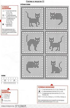 a cross stitch pattern with cats on it and instructions to make them look like they're