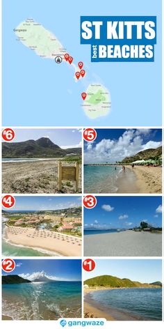 an image of the beach with many locations to go in st kitts and beaches