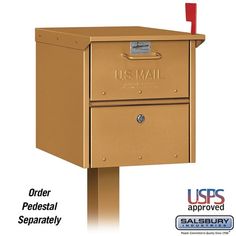 a mailbox with the letter u s mail on it's front and side