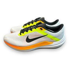 Introducing The Nike Air Winflo 10 White Orange Running Shoes Sneakers Dv4022 101 In Men's Size 13. These Shoes Feature A Low-Top Design With A Solid Pattern And Colorful Theme. The Upper Material Is Made Of Breathable Mesh With A Comfortable Foam Insole. The Outsole Is Made Of Durable Rubber For Gym, Training, Walking, Weightlifting, School, Cross-Training, Crossfit, Bodybuilding, Hiking, Running, And Jogging Activities. The Shoe's Style Code Is Dv4022-101, And It Was Manufactured In 2022 And R White Running Shoes With Ortholite Insole For Streetwear, White Marathon Sneakers, Casual White Walking Shoes For Marathon, Nike Sneakers With Ortholite Insole For Errands, Low-top White Sneakers For Marathon, Nike White Walking Shoes With Air Max Cushioning, Nike Running Shoes With Ortholite Insole For Casual Use, Nike Running Shoes With Ortholite Insole For Errands, Nike White Sneakers With Ortholite Insole