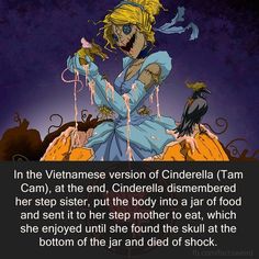 an image of a woman in blue dress with birds on her shoulder and the caption that reads, in the vietnamese version of cinderella tam