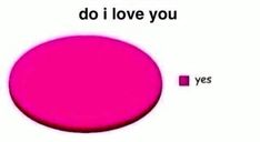 a pie chart with the words do i love you and yes in red on it