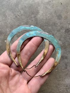 Large Hoop Earrings / Brass Hoops / Rustic / Big Hoops / Ombre / Thick hoops / Huge Hoop Earrings / Gold Electroformed Hoop Earrings, Bronze Hand Forged Hoop Earrings, Unique Metal Hoop Earrings, Hand Forged Bronze Hoop Earrings, Hand-forged Bronze Hoop Earrings, Unique Brass Hoop Earrings, Bronze Hoop Earrings For Jewelry Making, Artisan Electroformed Hoop Earrings, Unique Hand Forged Bronze Hoop Earrings