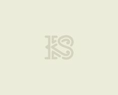 an image of a white wallpaper with the letters k and s in grey on it