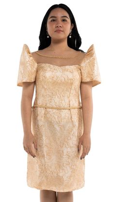 Filipiniana Dress Modern Simple, Filipino Barong, Modern Filipiniana Dress, Modern Filipiniana, Filipiniana Dress, Neoprene Dress, Organza Top, Guest Attire, Neutral Wedding