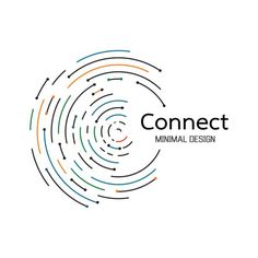 the logo for connect minimal design, which is designed to look like an abstract spiral