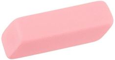 a pink sponge on a white background