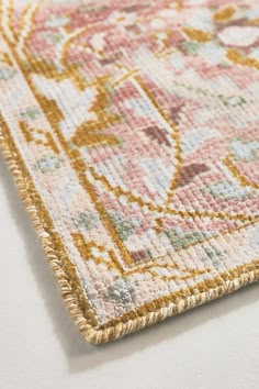 Easy Care Ilaria Rug Green And Pink Rug, Pink Rugs Bedroom, Anthropologie Rug, Rug Inspiration, Natural Fiber Rugs, Gold Rug, Pink Area Rug, Rugs Usa, Living Room Area Rugs