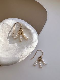 ✿ Sold as a pair ✿ Material: 2-3mm High-Quality Natural Freshwater Pearl ✿ Featuring 14K US Gold-Filled Findings ✿ Size: Approx. 7/8 inch in full length ✿ Tarnish resistant, hypoallergenic, safe for sensitive skin Elegant Everyday Earrings With Tiny Beads, Gold Bond, Pearl Earring, Freshwater Cultured Pearls, Pure Gold, Gold Filled Jewelry, Cleaning Jewelry, Pure Silver, Gold Vermeil