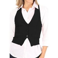 Product Description: Step up your style with this Casual Button Down Racerback Belt Slim Fitted Tuxedo Suit Vest Top, perfect for both casual and formal occasions. The racerback design adds a modern twist to the classic tuxedo vest look, while the button-down front and adjustable belt ensure a tailored, slim fit. Designed to enhance your silhouette, this versatile vest is great for layering over shirts or wearing on its own. Available in sizes S-3XL, its designed to suit a variety of body types. Size Chart(Inches) / HVE01123 S => Chest: 30 / Length: 18.5 M => Chest: 30.5 / Length: 19 L => Chest: 31 / Length: 19.5 1XL => Chest: 31.5 / Length: 20 2XL => Chest: 32 / Length: 20.5 3XL => Chest: 32.5 / Length: 21 Color: Black. Tuxedo Vest, Classic Tuxedo, Work Uniforms, Tuxedo Suit, Plus Size Coats, Suit Vest, Adjustable Belt, Vest Top, Women's Casual