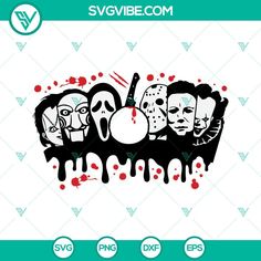 three masks with blood dripping down them and the words svvibe com on it