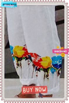 Casual Floral Regular Fit Fashion Pants Multicolor Casual Ankle-length Bottoms, Casual Multicolor Ankle-length Bottoms, Multicolor Ankle-length Casual Bottoms, Spring Multicolor Ankle-length Bottoms, Multicolor Ankle-length Bottoms For Spring, Multicolor Ankle-length Bottoms For Summer, White Ankle-length Pants For Spring, Fit Fashion, Fashion Pants