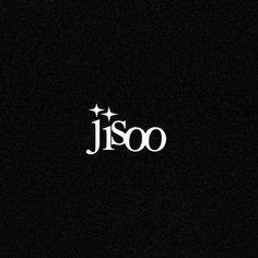 the word jiso written in white on a black background with three stars above it