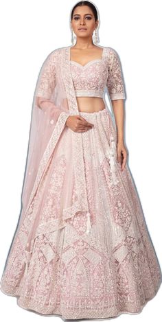 Elegant Pink Embellished Dupatta, Pink Hand Embellished Organza Anarkali Set, Pink Hand Embellished Georgette Dupatta, Hand Embellished Pink Georgette Dupatta, Elegant Pink Traditional Wear With Intricate Embroidery, Elegant Diwali Lehenga With Pearl Embroidery, Elegant Pink Lehenga With Traditional Drape, Elegant Lehenga With Pearl Embroidery For Diwali, Elegant Pink Choli