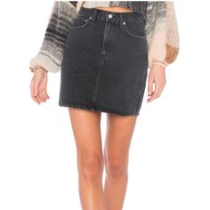 Description: New Without Tag High Quality Agolde Kat 80’s Denim Mini Skirt In A Black Wash, And Factory Distressing. Tag Removed But Never Worn. Waist Measures 29 3/4”, Total Length 16 7/8”. Please See All Photos, Let Me Know If You Have Any Questions Or Need Measurements. Will Be Shipped Within 1 Business Day (M-F) Of When Payment Is Received. Items Purchased On Friday Will Be Shipped By The Following Monday. Dark Wash Mini Skirt For Fall, High Rise Dark Wash Skirt For Fall, Trendy High Rise Skirt For Fall, Fitted Cutoff Denim Skirt For Fall, High Rise Dark Wash Mini Skirt For Fall, Fitted Cutoff Mini Skirt For Fall, Chic Dark Wash Mini Skirt For Fall, Black Mini Denim Skirt For Fall, Edgy Fitted Denim Skirt For Fall