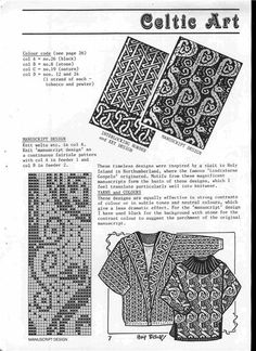 an old fashioned knitting pattern for sweaters and jackets, with the words collie art written