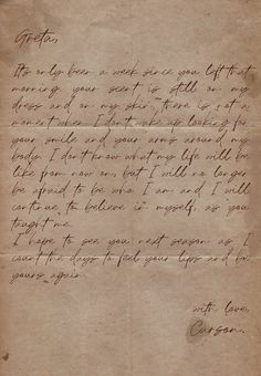 an old letter with writing on it