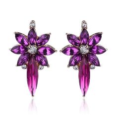 SPECIFICATIONS Style: TRENDY Stud earrings Style: Classic and Romantic Stud earrings Color: Black Metals Type: Zinc alloy Material: Acrylic Fine or Fashion: Fashion Earring Type: Stud Earrings Back Finding: Push-back Flower Piercing, Trendy Stud Earrings, Bridal Statement Earrings, Piercing Earrings, Floral Studs, Earring Type, Crystal Drop Earrings, Purple Crystals, Small Earrings