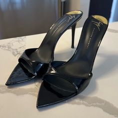 Worn Twice Classic Giuseppe Zannotti Sz 39.5 Black Patent Leather Heels. Newest Style Zanotti Shoes, Giuseppe Zanotti Shoes, Patent Leather Heels, Black Patent Leather, Giuseppe Zanotti, Leather Heels, Shoes Women Heels, Patent Leather, Shoes Heels